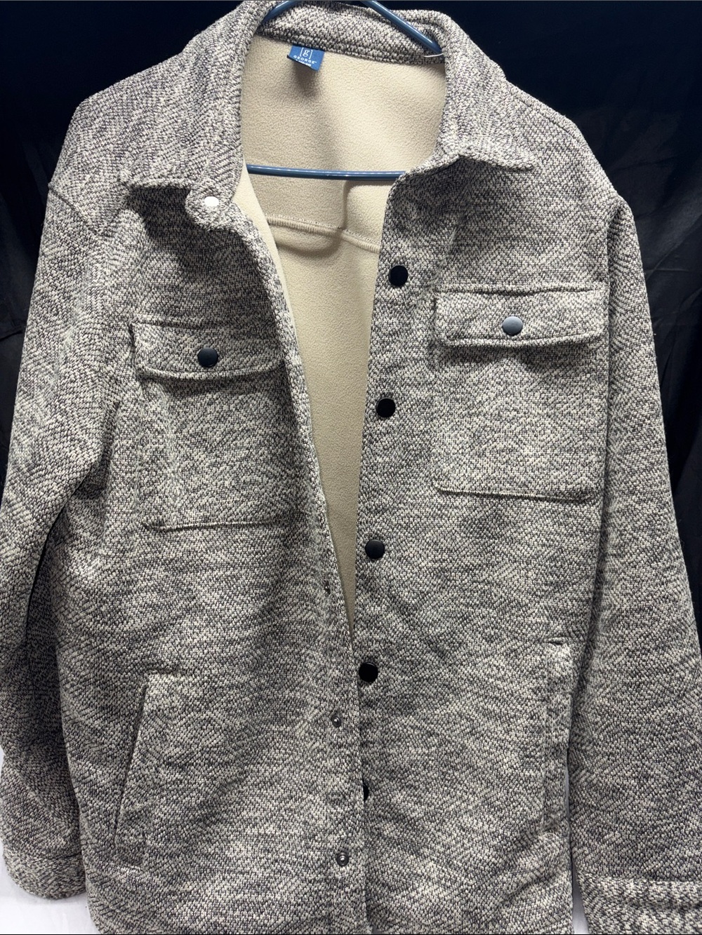 George Gray Textured Shacket with Cream Lining